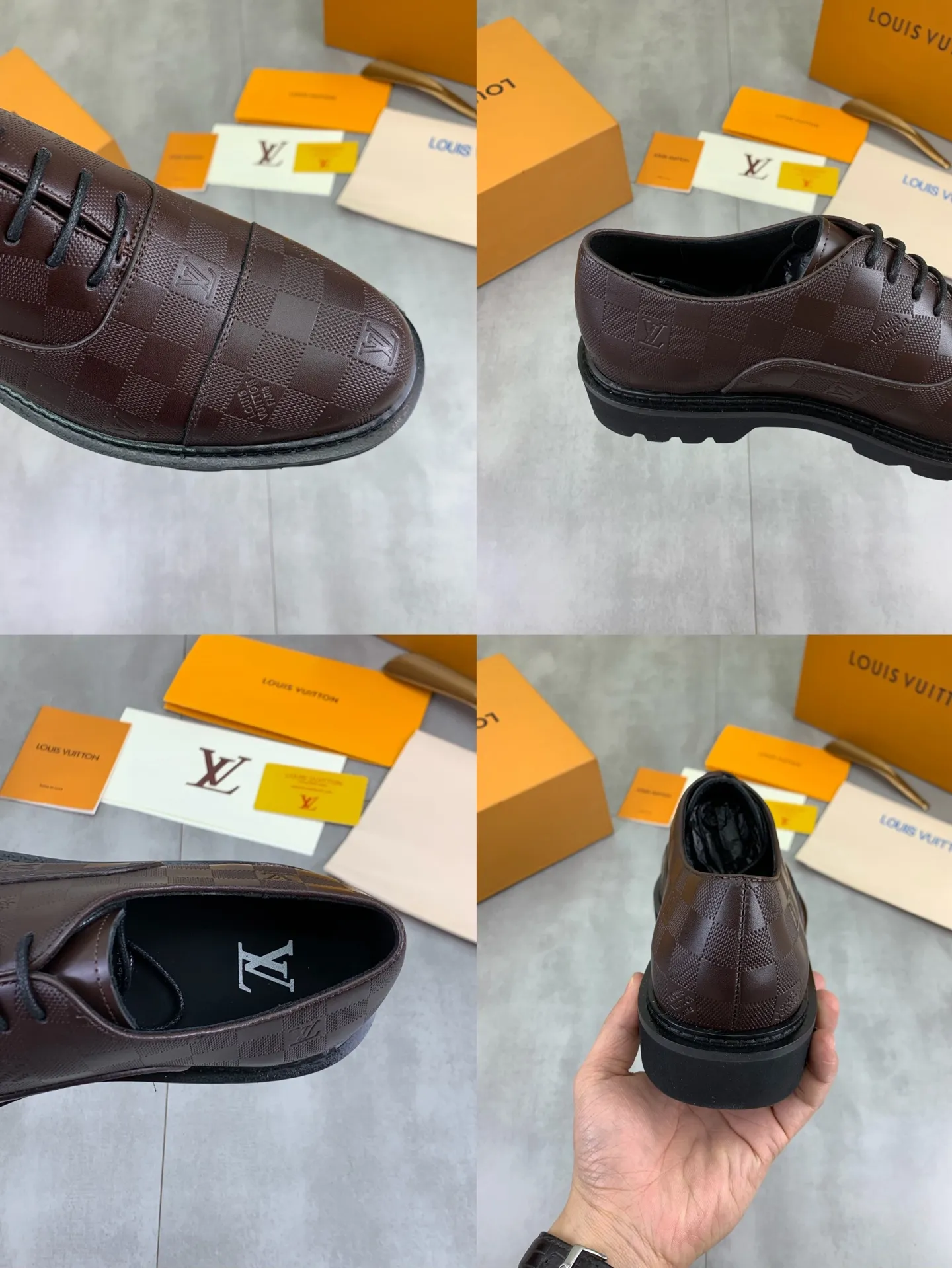 Factory price P820 💎💎💎Top version LOUIS VUITTON [Louis Vuitton] - LV men's business casual leather shoes, luxurious and noble 👞All imported original cowhide, just to create a more comfortable wearing experience, upper: original high-end calfskin➕Imported soft cowhide lining, original lightweight foam outsole✔️Color: 3️⃣colors available Size: 39-44 (38.45 46 can be customized (non-returnable)